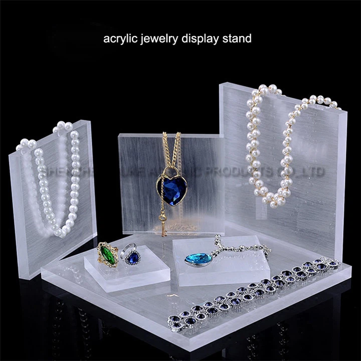 Vente en gros bijoux solide Bureau bloc acrylique présentoirs pour bijouterie et orfèvrerie