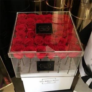 En ligne Hot Sale Popular Style Clear Acrylic Luxury Flower Box Avec bas prix