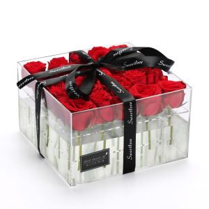 Vernis acrylique de catégorie supérieure personnalisé fleurs boîte d’emballage de luxe pour les fleurs avec Logo