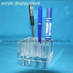 Logo-bloc acrylique transparent avec un bon polissage Display Block pour Boutique