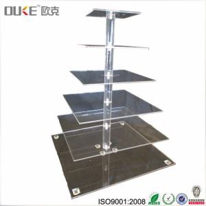 Mirrored 6 Tiers petits stands de gâteau acrylique pour les gâteaux de mariage