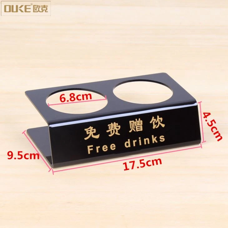 Black Handmade Cheap Acrylic Cup Drink Holder
