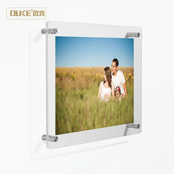 Custom A3 Size Double Panel Clear Acrylic Wall Frames