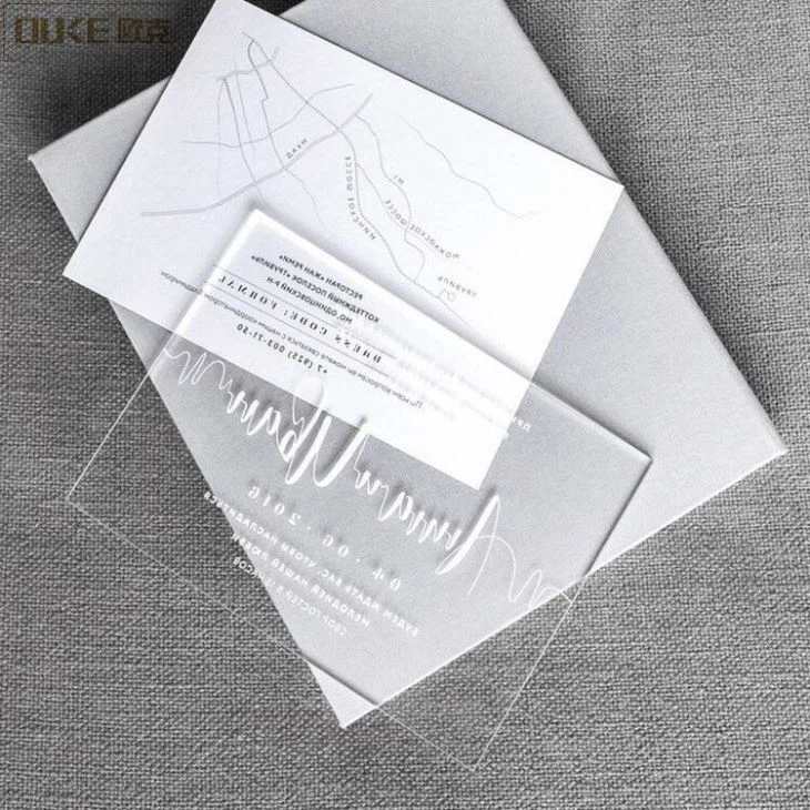 Custom Handmade Clear Acrylic Wedding Invitation