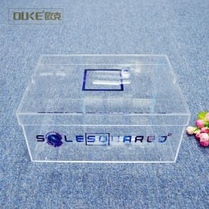 Boîte à chaussures en acrylique oblong transparent