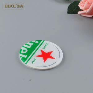 Dessous de verre acrylique résistant à la chaleur blanc Logo personnalisé