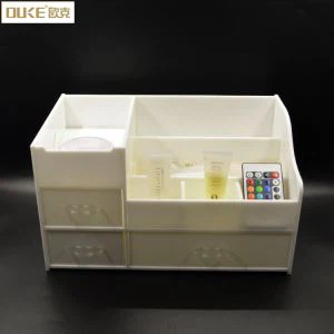 Boîte de rangement en acrylique blanche bon marché faite sur commande