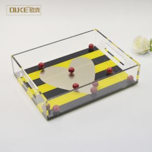 En gros transparent plateau de service de fruits en acrylique